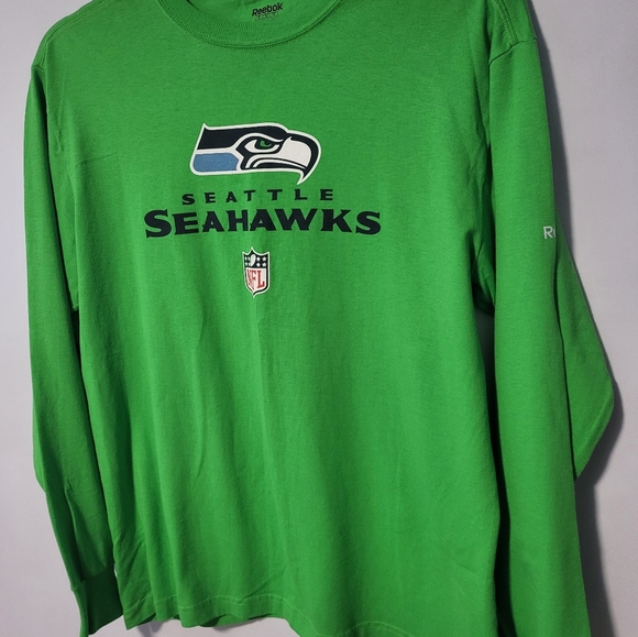 Seattle Seahawks Neon Green Long Sleeve Men's T-Shirt Size Medium. - Picture 3 of 9